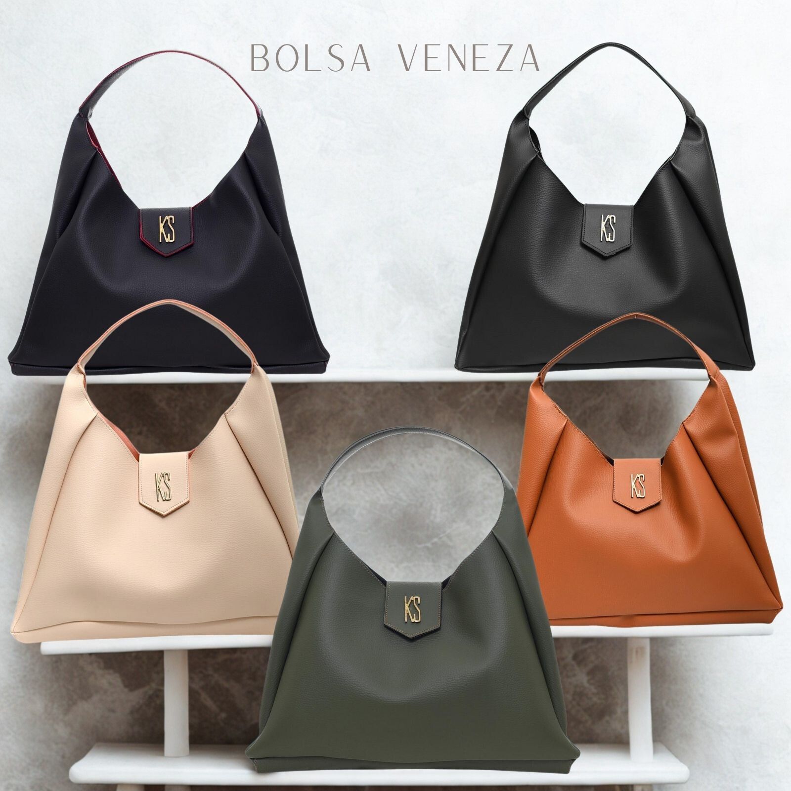 Bolsa Feminina Grande Veneza Ombro Estruturada Couro Elegante Espaçosa