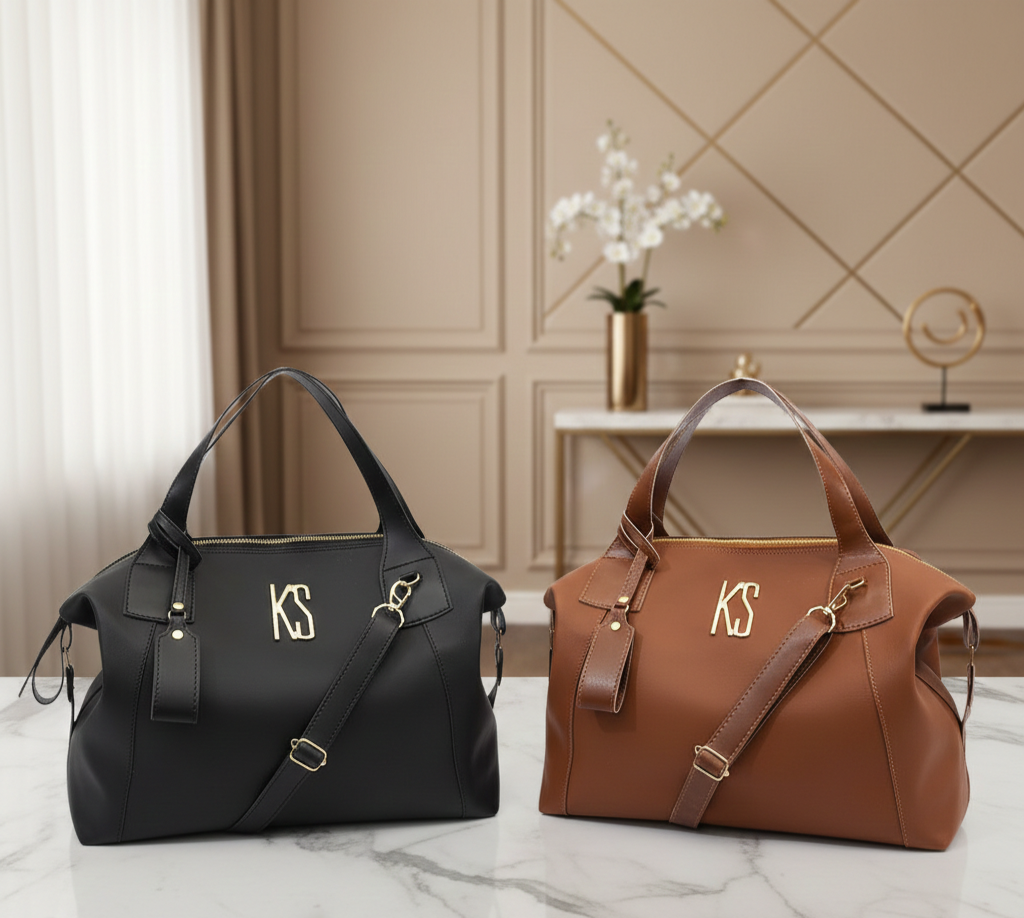 Bolsa Feminina Grande Couro Sintético Milão Basic com Alça Transversal Ombro e Mão